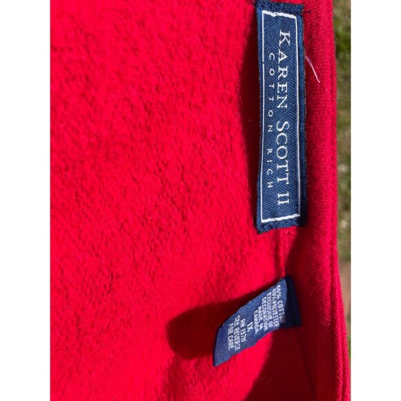 Karen Scott II Red Christmas Cardigan Sweater W/ Nutcracker & Tree Embroidery 3/ - Picture 5 of 8